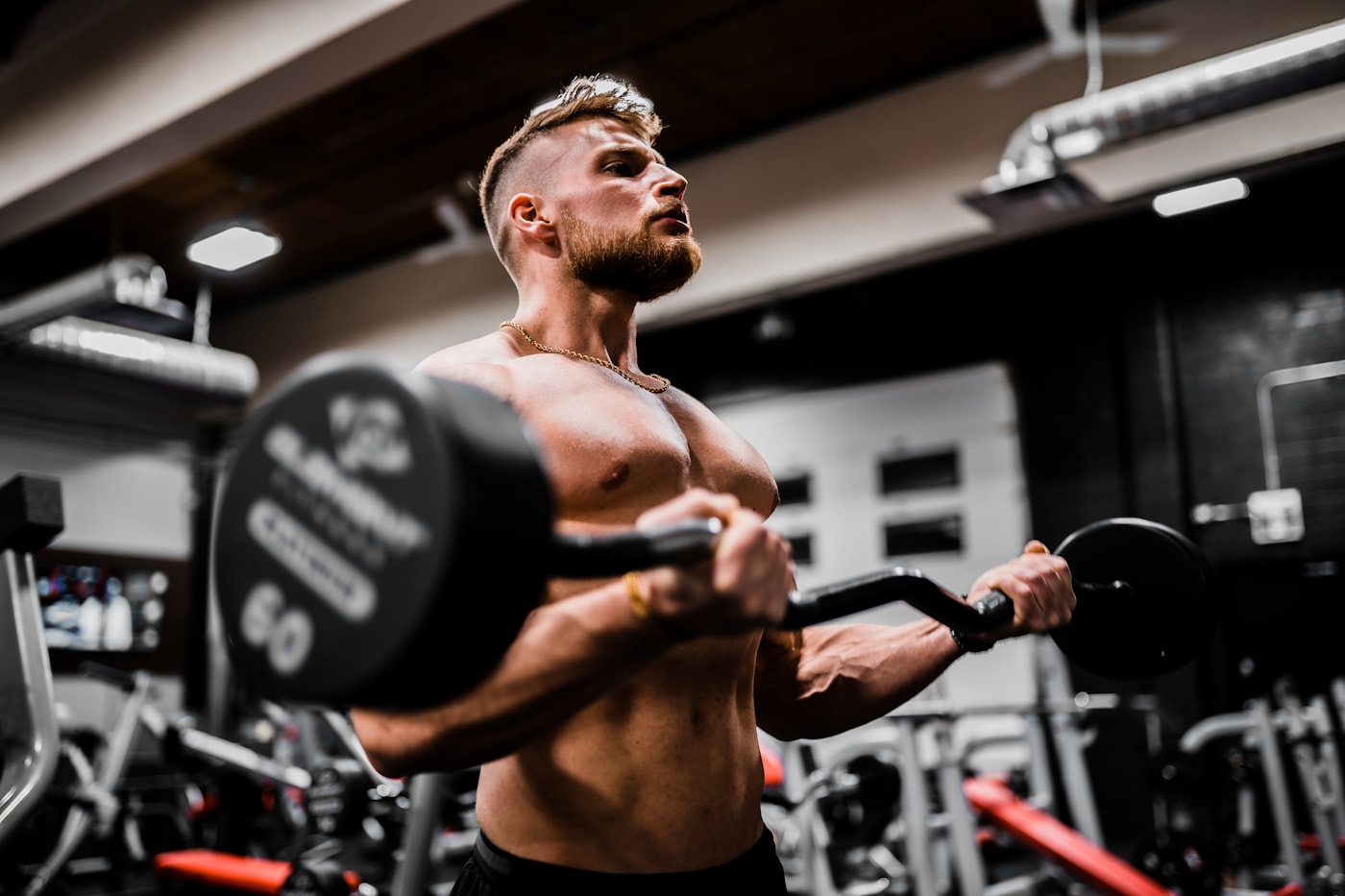Athlete completing strength training